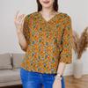 ZANZEA Women Casual V-Neck 3/4 Sleeve Loose Floral Print Blouse