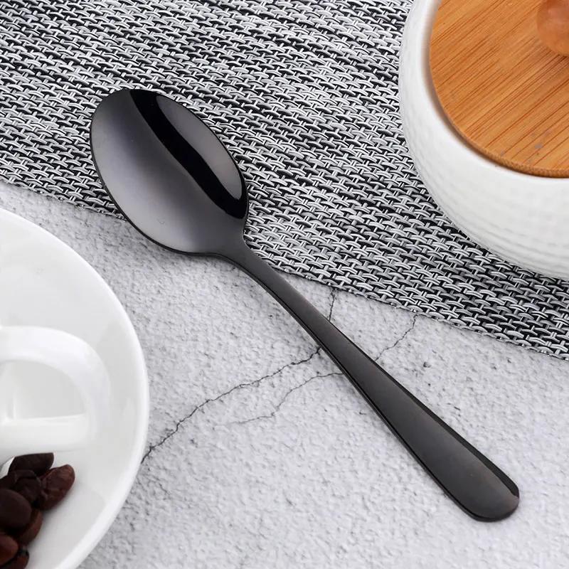8 Colors Tea Spoons Stainless Steel Coffee Spoon High Quality Dessert Cake Fruit Spoons Gold Small Snack Scoop Dinnerware Tools