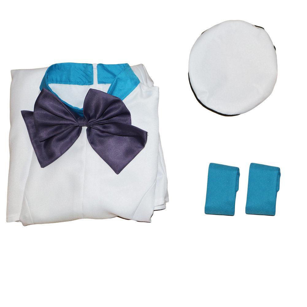 Anime When They Cry Higurashi No Naku Koro Ni Rena Ryuugu Halloween Cosplay Costume with Hat and Wristbands