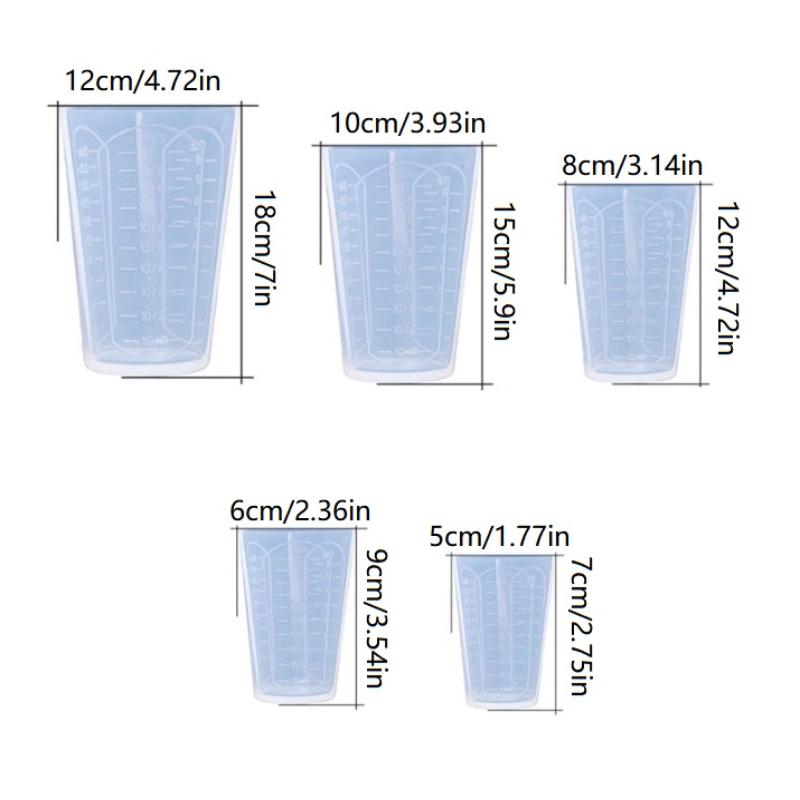 50Ml-1000Ml Silicone Triangle Graduated Measuring Cup Liquid Container Epoxy Resin Making Tools Accessories Silicone Molds