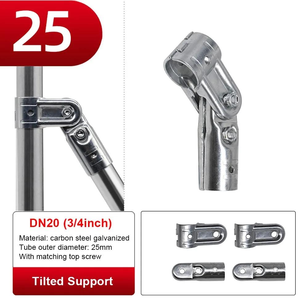 1Pcs Durable Carbon Steel Galvanized Pipe Joint Round 20/25/32mm Tube Connector Fixed Clamp Furniture Hardware