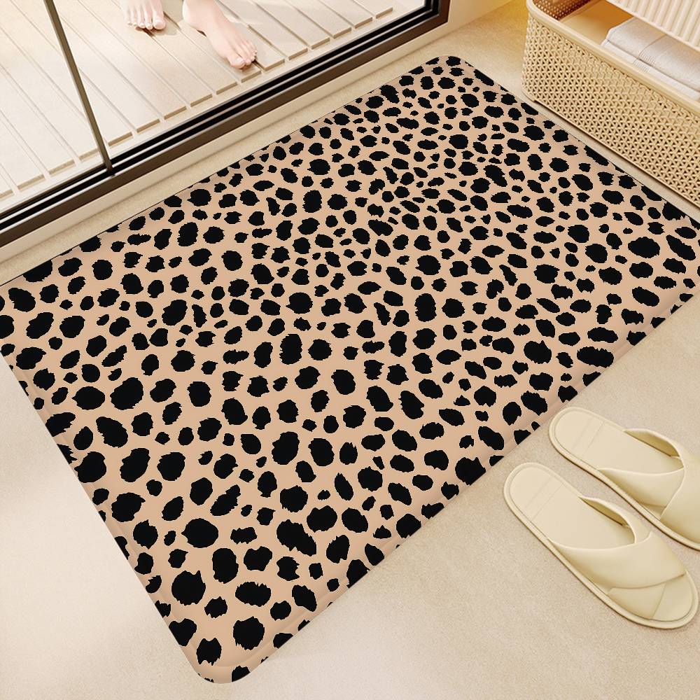 Fashion Leopard Print Bathroom Mat Kids Room Bedroom Decoration Balcony Anti-Slip Doormat Living Room Welcome Rug