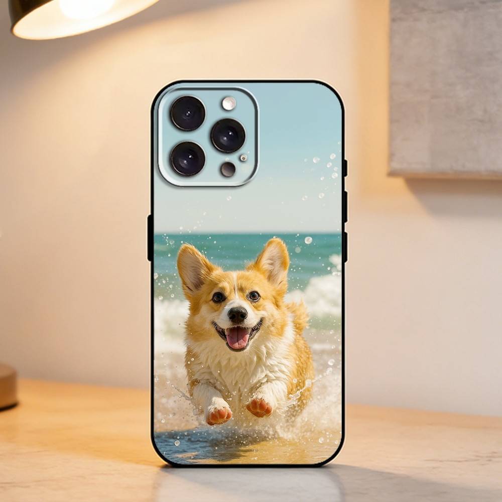 C-Corgi D-Dog    Phone Case For iPhone 17,16,15,14,13,12,11 Plus,Pro Max,XS,Soft Silicone Black Cover