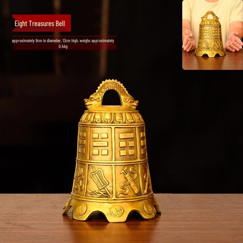 

Brass Eight Treasures Bell: Eight Immortals Magic Instrument & Twelve Zodiac Copper Bell for Home, Courtyard, Eaves Door Decoration, and Gifts
