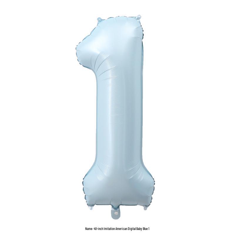 40" Baby Blue Number Foil Balloon for Birthdays, Weddings, Anniversaries, and Party Decorations.