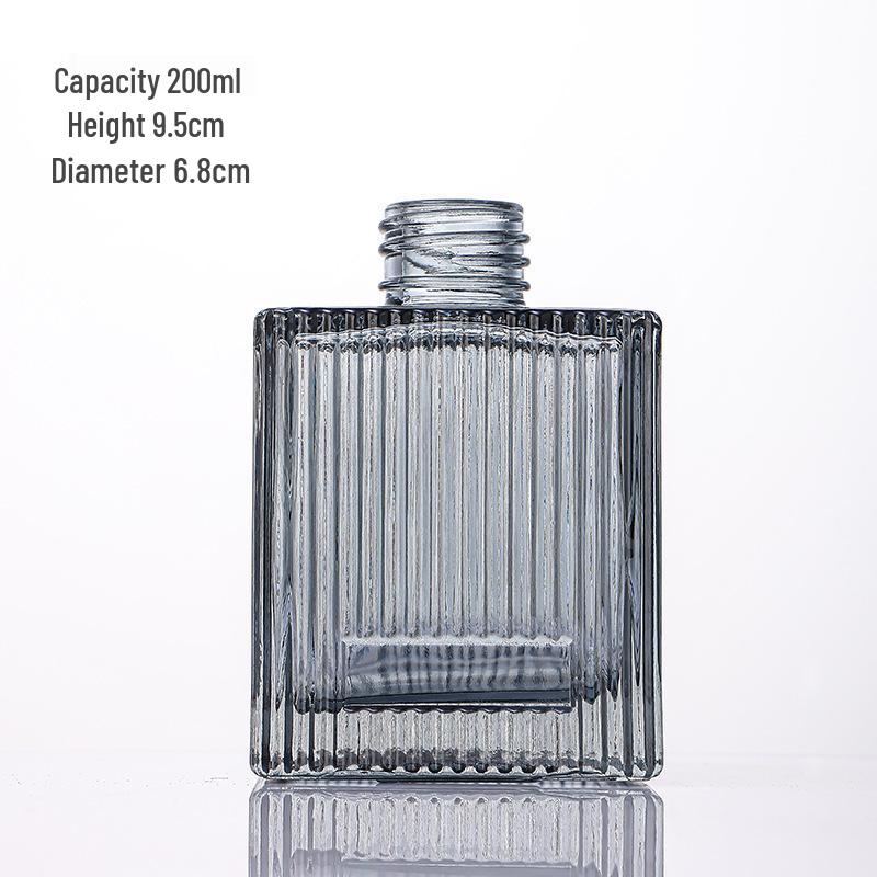 Fireless Aromatherapy Square Glass Diffuser Bottle for Home or Hotel - Perfume Essential Oil with Rattan Volatilization