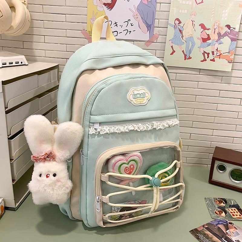 Schoolbag for Women Large Capacity High School Junior High School College Backpack Korean Style Trendy Travel Leisure Backpack College Backpack
