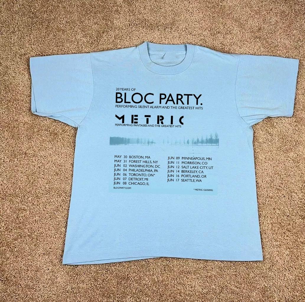 20 Years Of Bloc Party Tour Band T Shirt Full Size S-5XL L