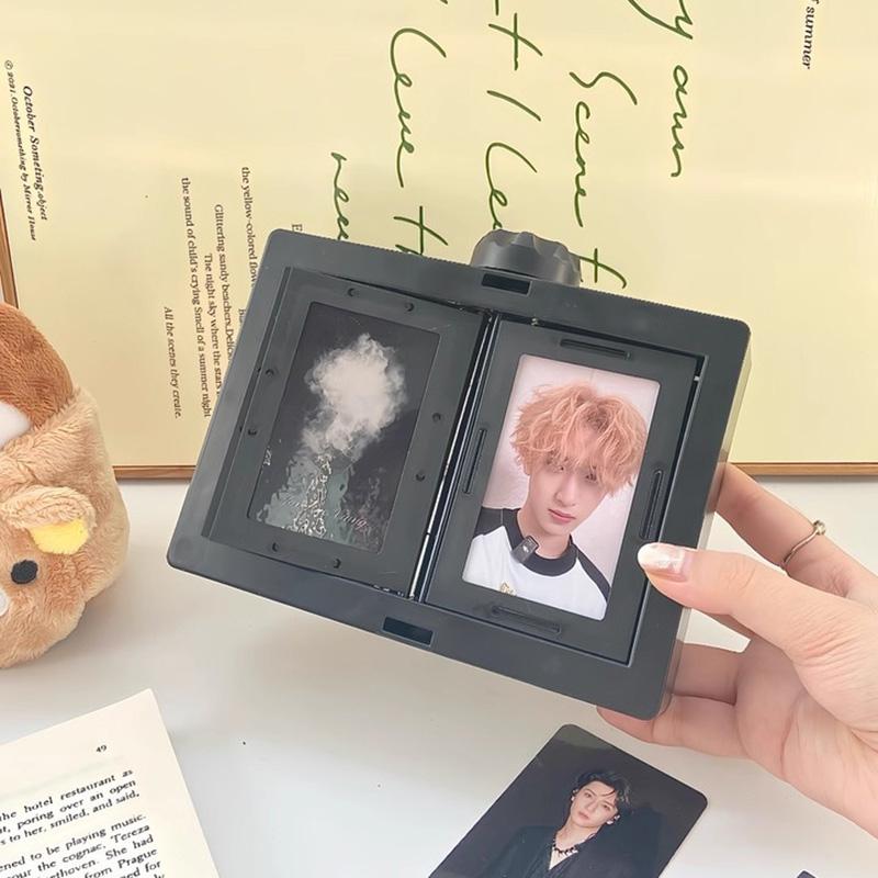 Rotatable Photo Frame Soild Idol Picture Frame Display Stand Desk Accessorie Kpop Photocard Holder Room Desktop Decoration