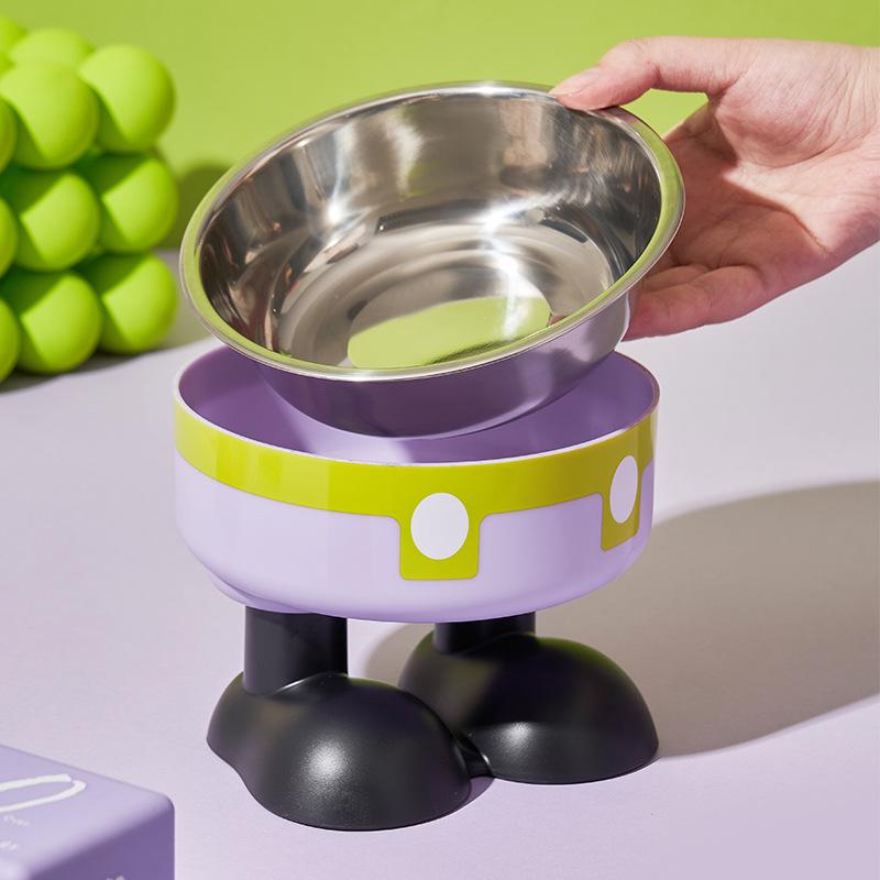 Pet Anti-Tip Stainless Steel Bowl - Non-Slip, Large Capacity, Neck Protection for Dogs & Cats