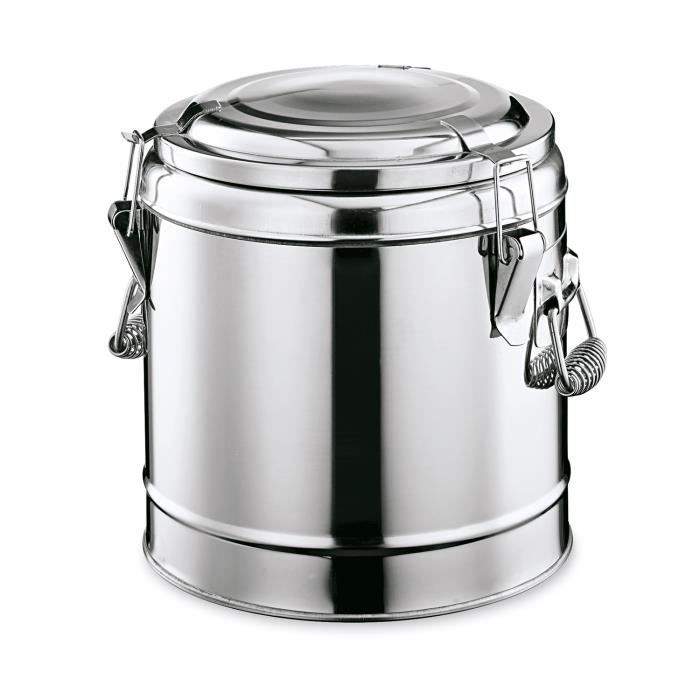 Boite isotherme - ICH-ZAPFE.DE - 4 L - Acier au chrome-nickel - Design contemporain - Rond