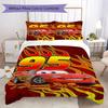 Lightning McQueen Cartoon Prints bedding, duvet cover and pillowcases, birthday gift (1 duvet cover + 2 pillowcases, pillow insert not included)JM008