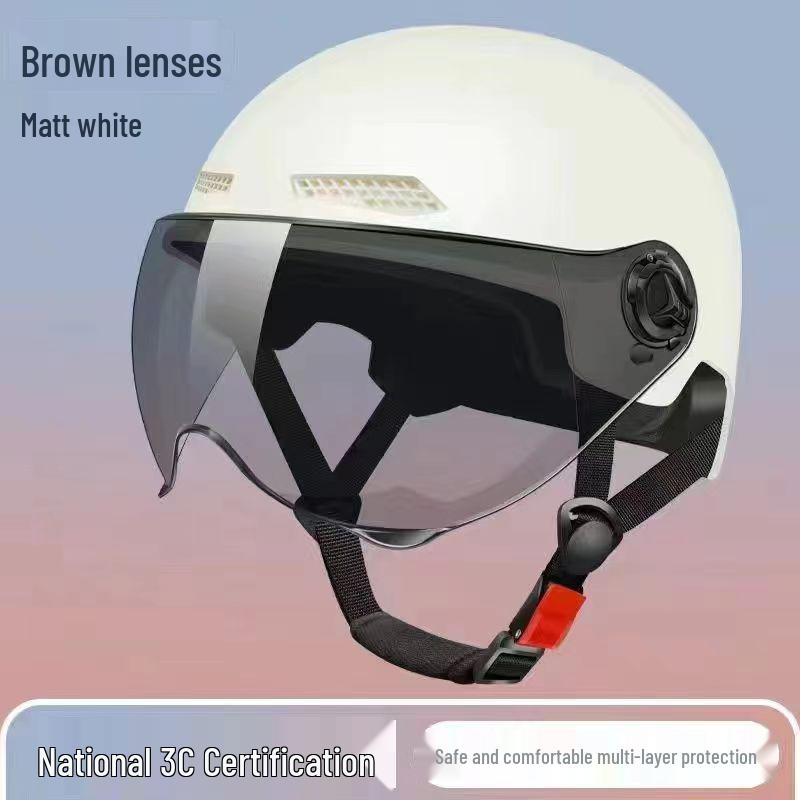 3C Certified Electric Vehicle Helmet for Men & Women - All-Season Safety & Sun Protection, Summer Scooter Half Helmet