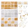 1260Pcs/Set Lobster Clasp Bead Flat Pins End Extension Chain Connector Clasp Kit for DIY Bracelet Necklace Jewelry Making