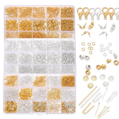 1260Pcs/Set Lobster Clasp Bead Flat Pins End Extension Chain Connector Clasp Kit for DIY Bracelet Necklace Jewelry Making