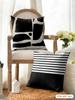 Minimalist Geometry Black White Brown Cushion Cover Natural Linen Organic Fabric Printing Breathable Perfect For Home Decor
