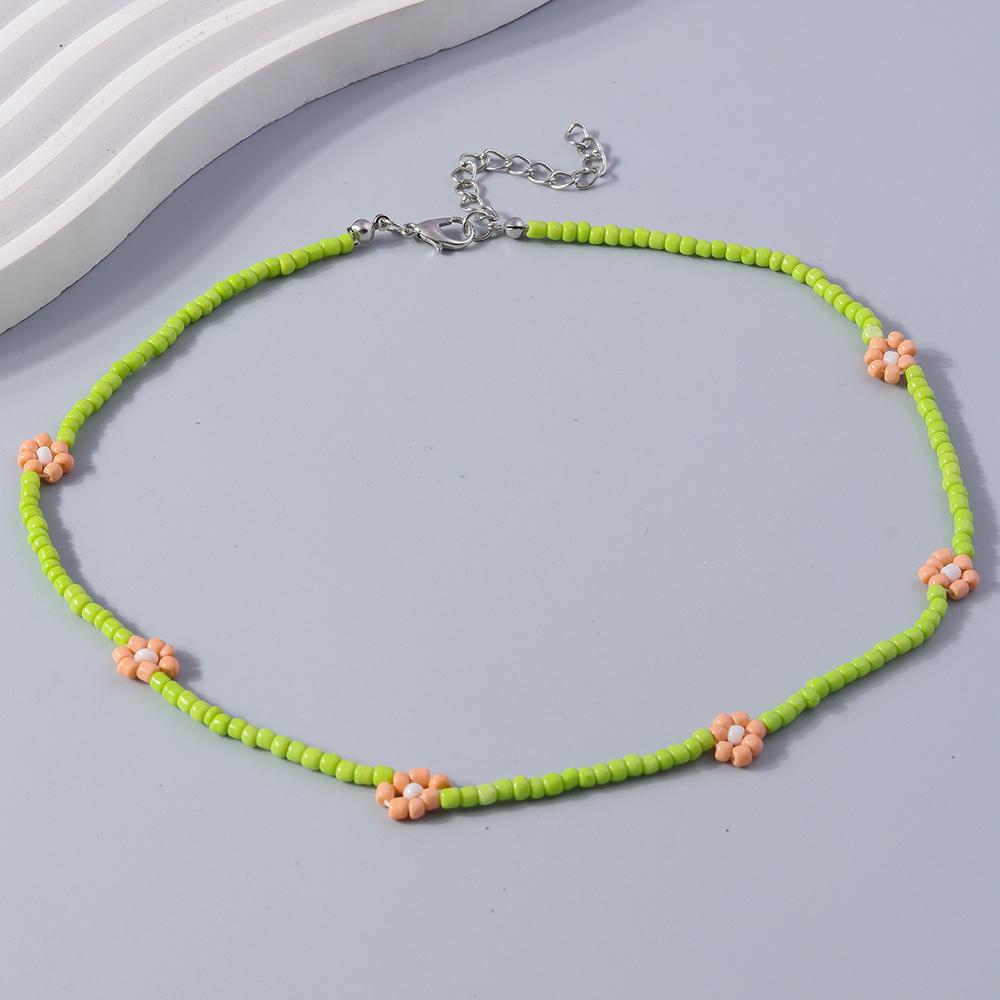 Collana di Perline Colorate Fatta a Mano alla Moda Collane Floreali Bohemian con Perline per Donne Ragazze Festa Gioielli per le Feste Regalo