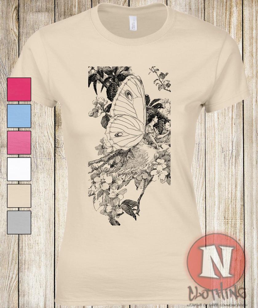 Camiseta Ajustada De Mariposa De Hada Para Damas Con Gráficos