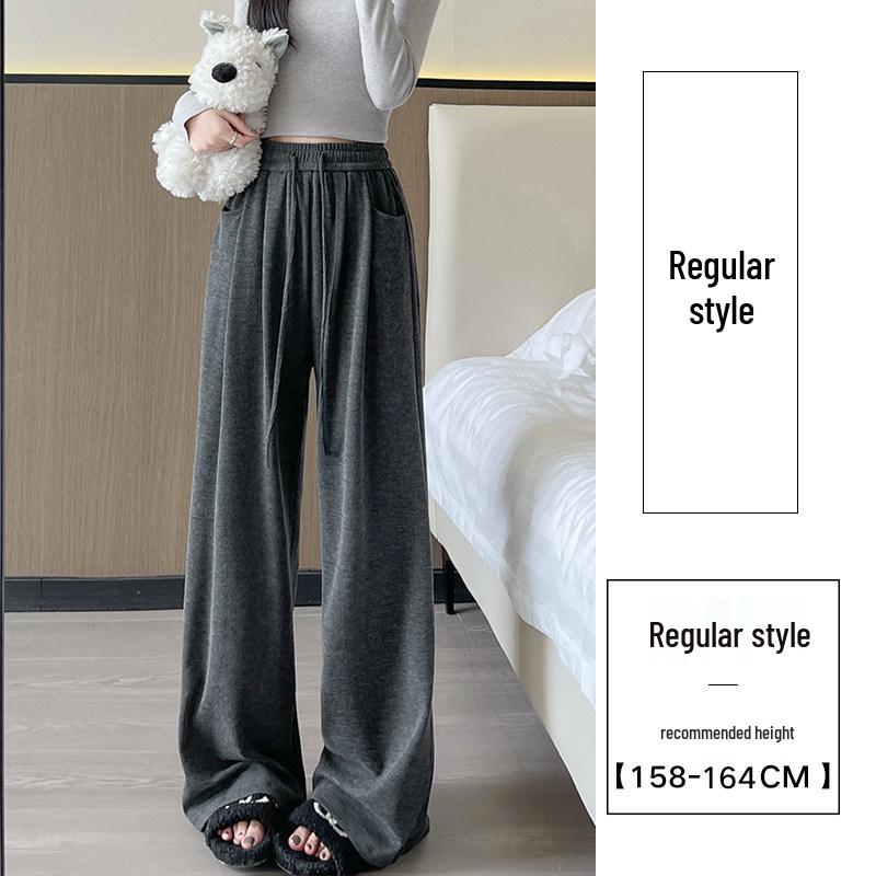 Women s Spring/Autumn 2026 High-End Drape Velvet Wide Leg Pants XL