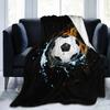 Soccer Flannel Throw Blanket Football Soccer Pattern Double Single for Bed Sofa Couch Lightweight Warm Soft Ball Sport Blanket