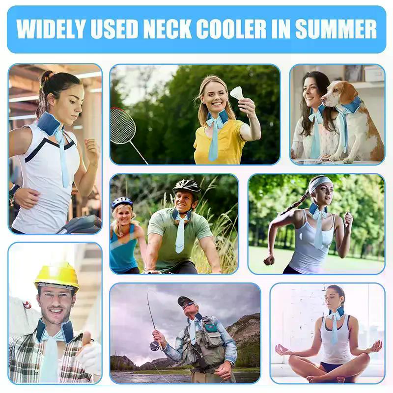 1Pcs 35*9cm Summer Neck Cooling Cold Sensation Ice Scarf Ice Pack Sports Headscarf Pet Ice Scarf New Reusable