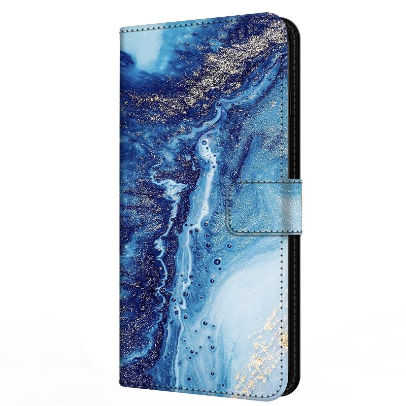 Leather Flip Case for Samsung A37 A57 Cover Wallet Book Stand Magnetic Cove Galaxy A 57 37 5G Capa Marble Partterns Funda Bumper