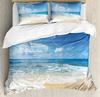 Ocean Duvet Cover Summer Beach Decor Hawaiian Vacation Style Bedding Set Tropical Nature Sea Theme Palm Trees Comforter Covers
