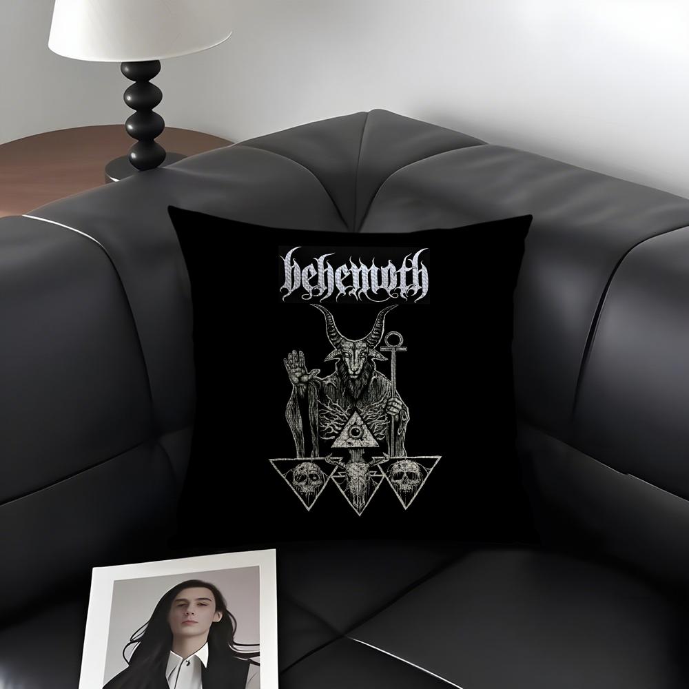 B-Beheomth Band Cushion Cover Natural Linen Organic Fabric Double-Sided Printing Sofa Home Decor Gift Pillow Case