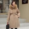 One dress and three wears removable liner pie to overcome medium and long fleece thickened large size down cotton clothes women's knee cotton clothes