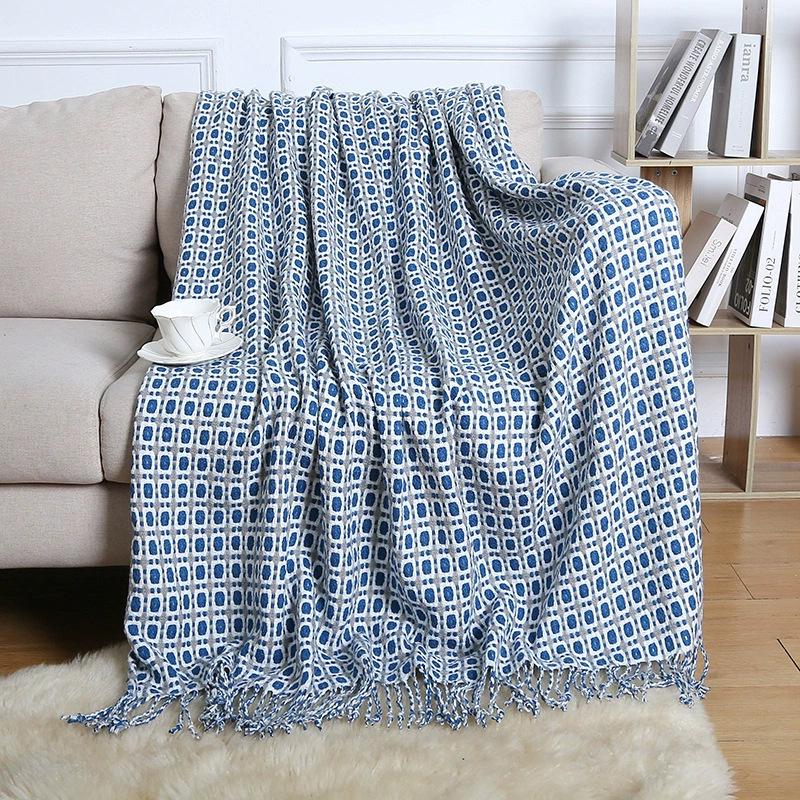 Nordic Tassel Sofa Throw Blanket - Air Conditioning Nap & Hotel Bed Runner, Summer Bed Flag, Bed End Blanket