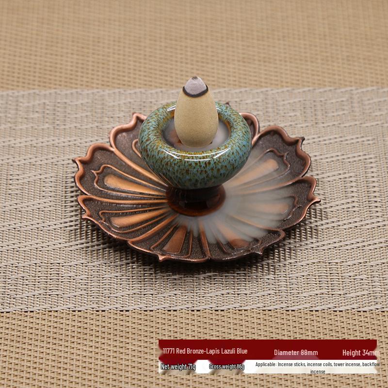 Dual-Use Japanese Ceramic Incense Burner: Club Incense Holder & Backflow Tower Tray