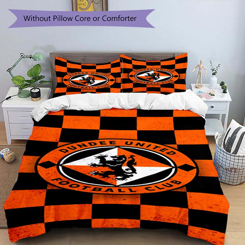 Dundee United Crest Printed Pattern Duvet Cover Set – Includes 1 Duvet Cover and 2 Matching Pillowcases Bedroom Decor Christmas Gifts