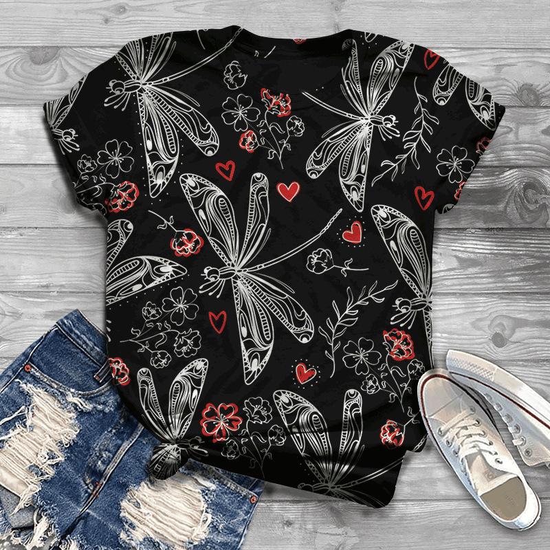 Casual Men's Personalized T-shirt Short Sleeved 3D Printed T-shirt Sunflower Round Neck T-shirt