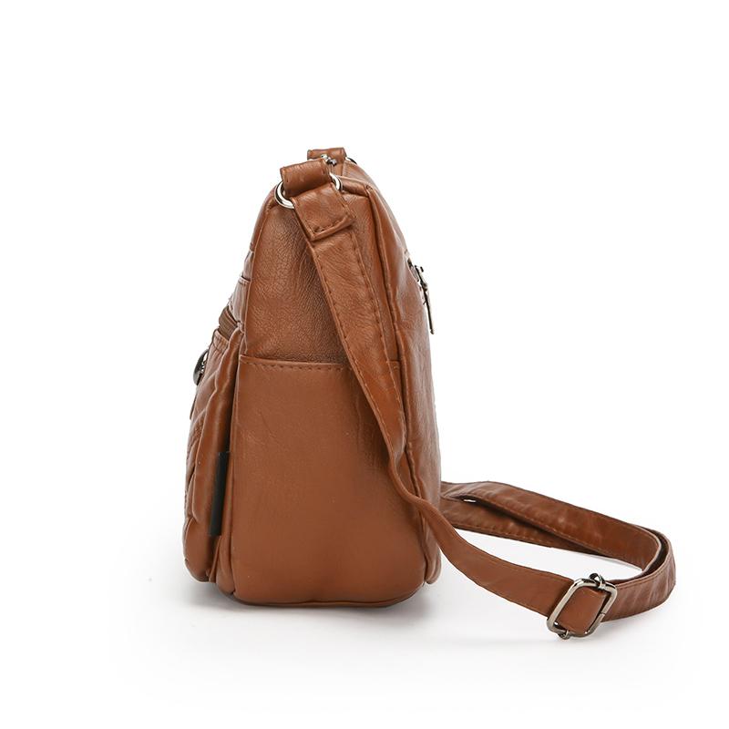 Soft Leather Crossbody Bag Women's Multi-layer Shoulder Bag Middle-aged Mother Bag