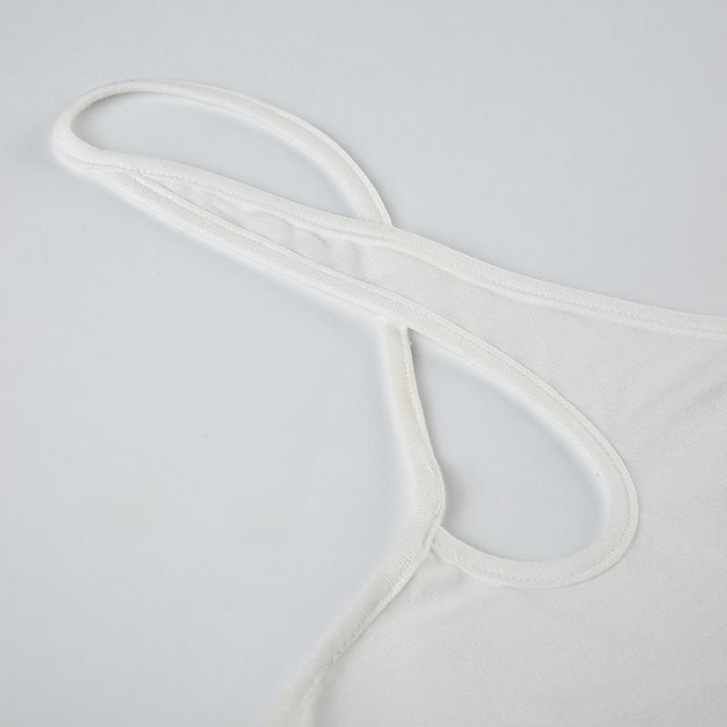 Asymmetrical Halter Crop Top y2k Floral Print Sleeveless White Tank Tops Women Basic Tees Vintage Sexy Camisole Harajuku