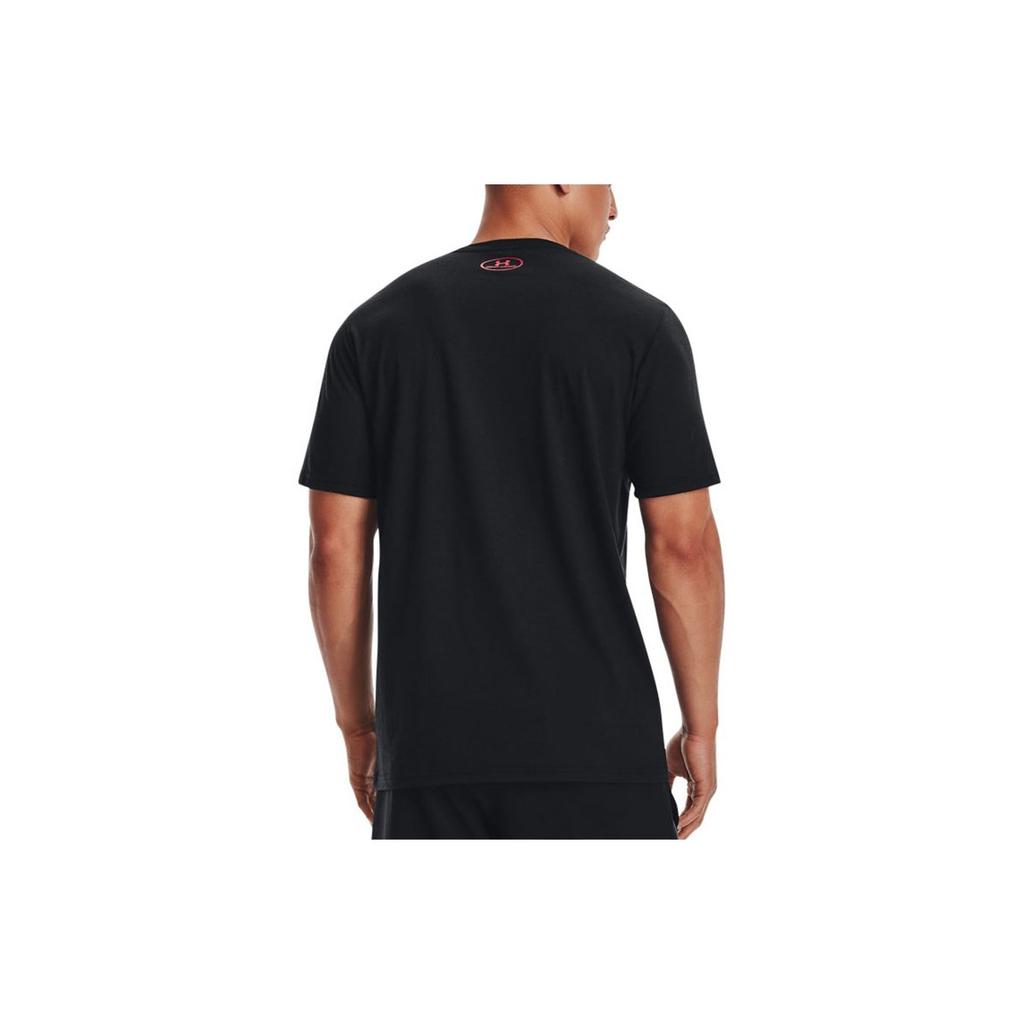 Under Armour Large Logo Print Training T-Shirt Men Tops Black 1366442-001