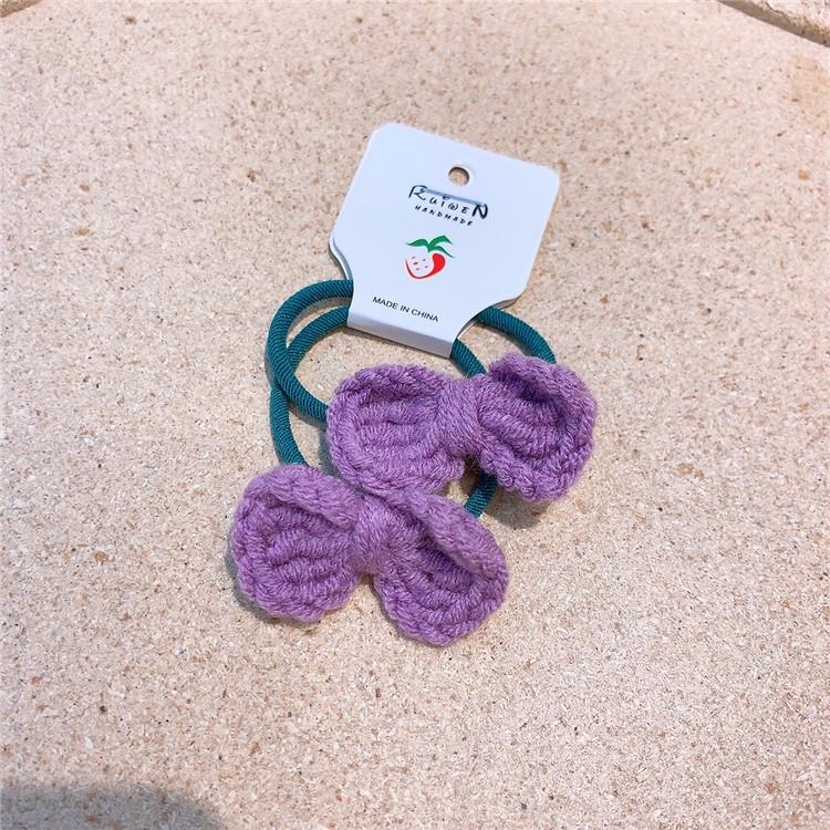 Süßes Baby Einfarbiges Kleines Haarband, Neues Schleifen-Kinder-Gummiband ohne Haarschäden, Samtgeknotetes Haargummi