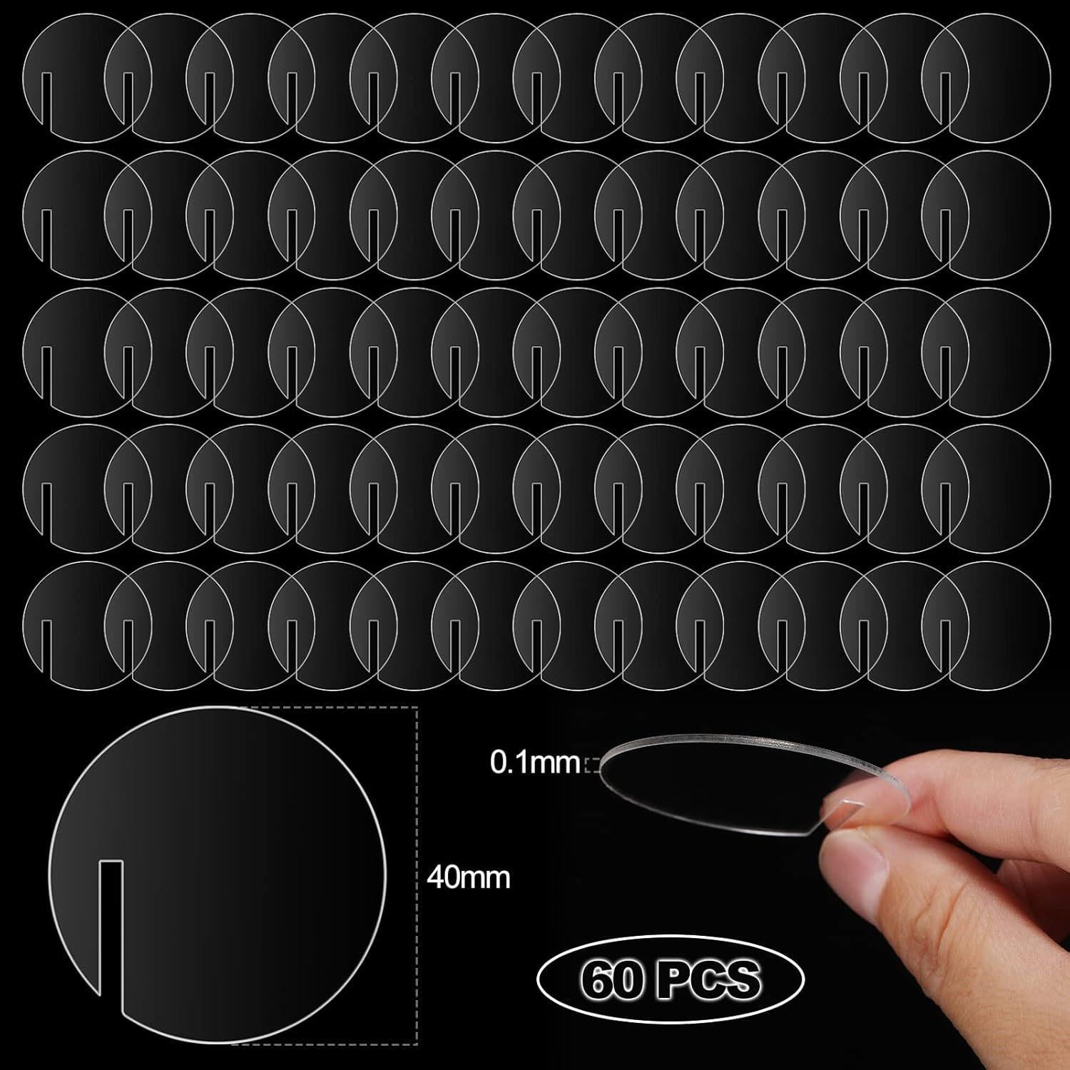 

1-й/ 60 шт. Акриловая круглая этикетка для напитка, Круглая этикетка для напитка для вечеринки, Акриловая этикетка Этикетка для напитка Стеклянный диск Пустая акриловая этикетка для напитка 60pcs