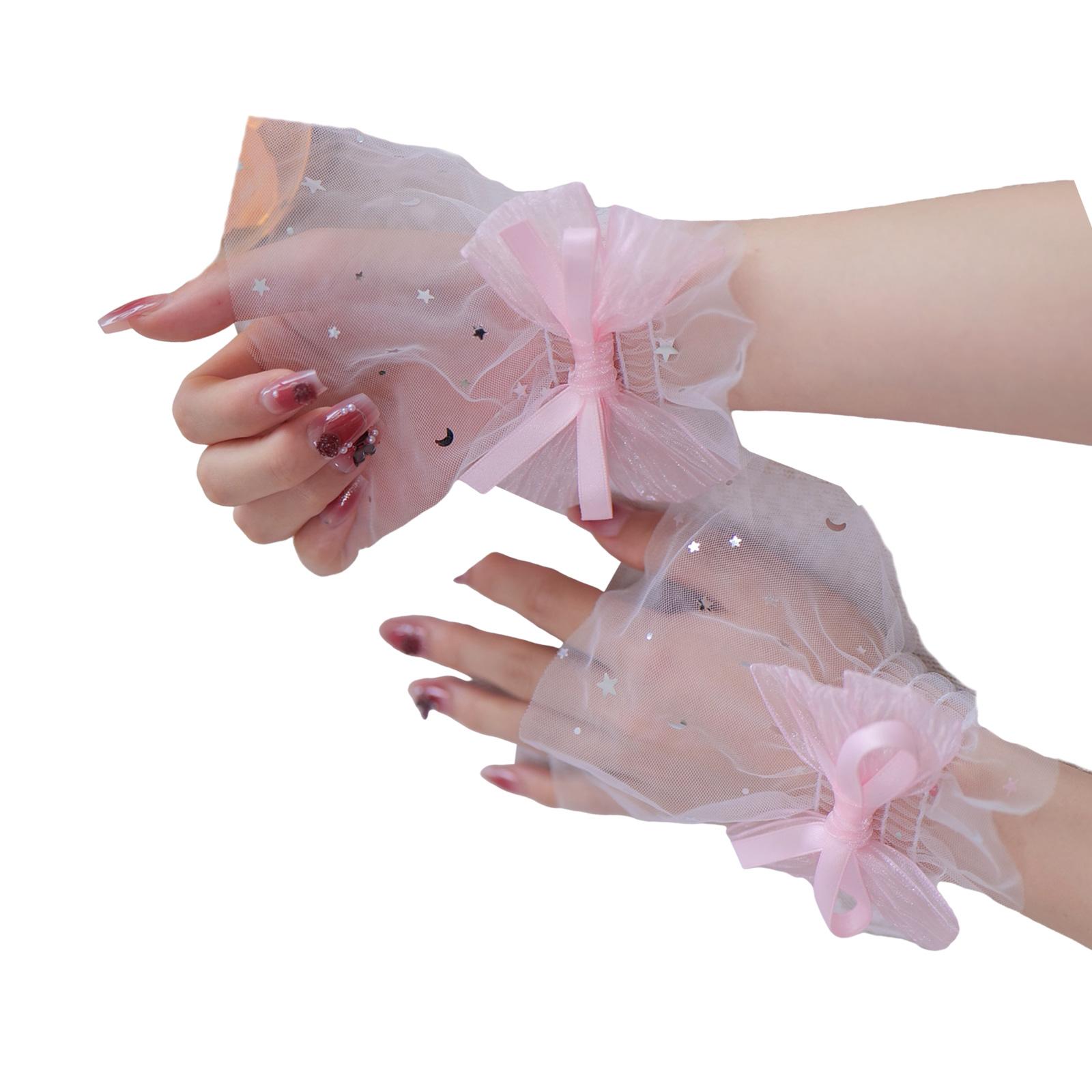 

Shimmering Star Glitters Arm Sleeves Wrist Cuffs Hand Sleeves Arm Cover for Professional Manicure Photography Accessory белый