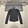 Xiangjia Autumn/Winter 2025 Rhinestone Letter Pullover Knit Top