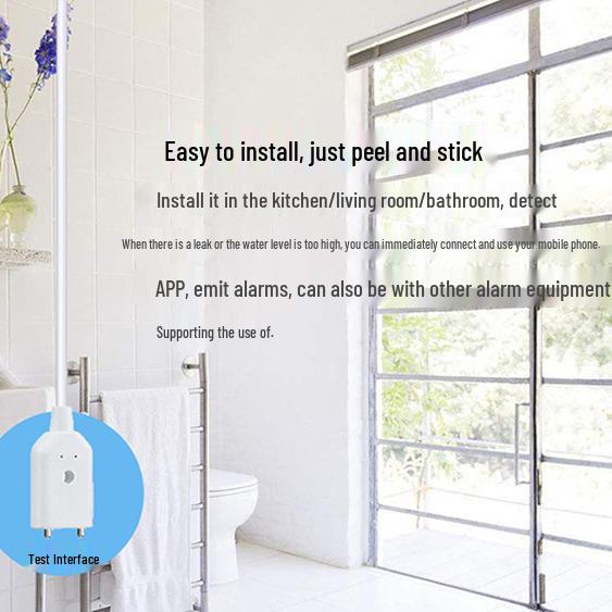 Smart WiFi Bluetooth Water Leak Alarm with Sound and App Alerts