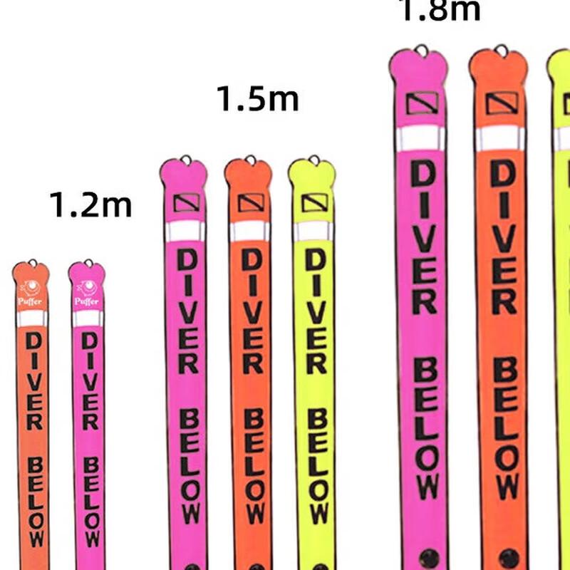 HOTDIVE 1.2m Reflective Nylon Inflatable Dive SMB