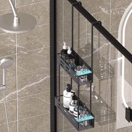 Shower Caddy Hanging Storage Rack Strong Load-bearing Easy Assembly Double Layer Bathroom Organizer Basket