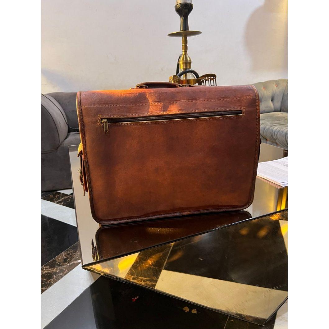 Кожаная мужская сумка Messenger ручной работы — фото 5