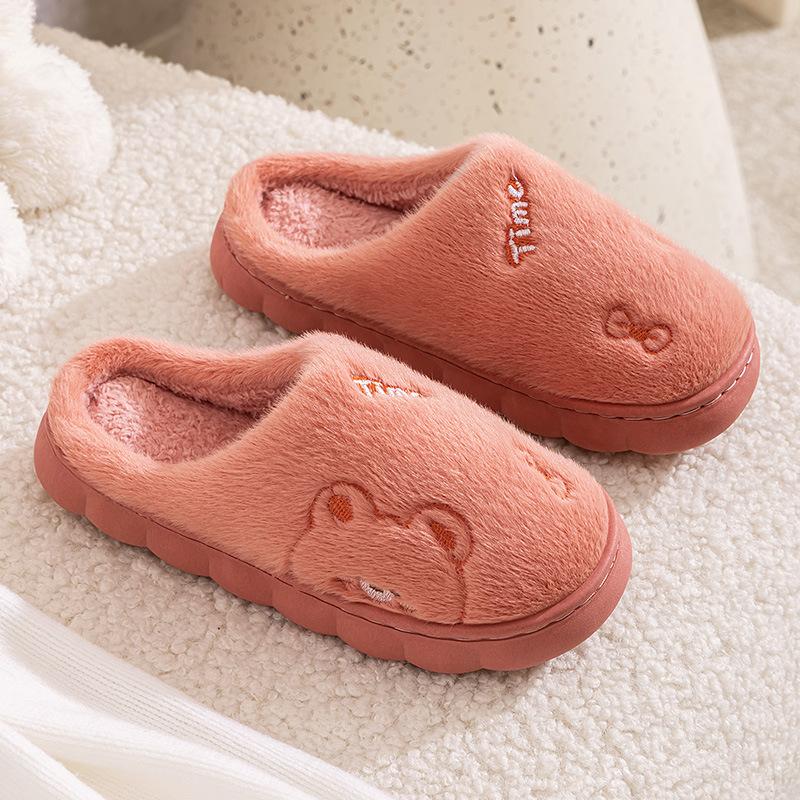 New Qidashun cotton slippers home autumn and winter indoor and outdoor plush cotton shoes warm wool cotton mop