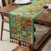 with Tassel Ethnic Style Table Runner Cotton Tablecloth Table Flag Table Cover  Table Decor