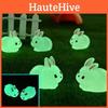 Charming Glow In The Dark Fat Bunny Resin Figurine Perfect For Diy Moss Garden Decor