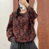 2026 Spring Artistic Printed Round Neck Loose Casual Women's Sweatshirt