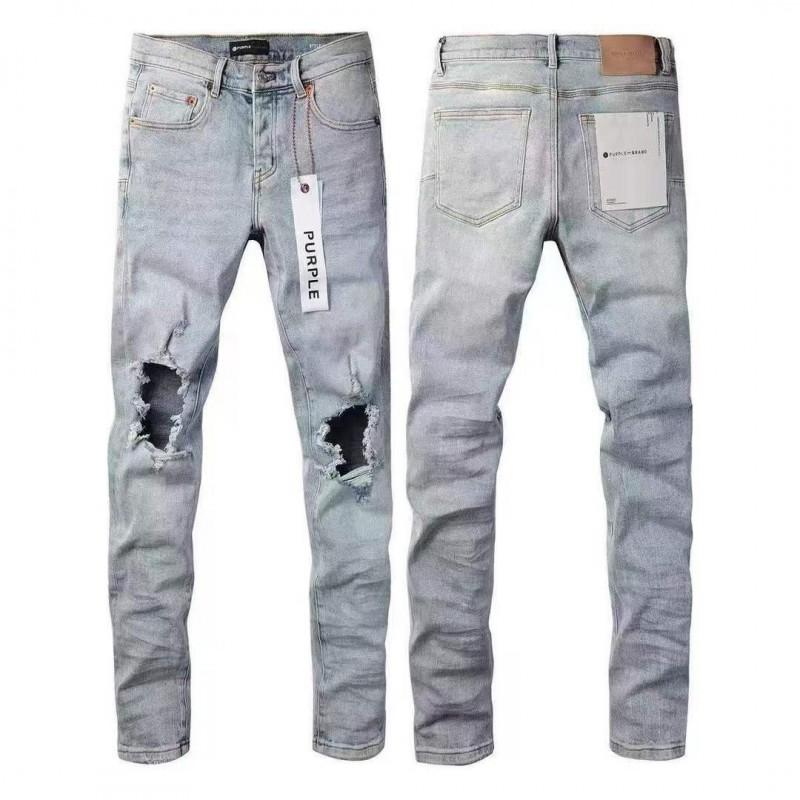 Mens Slim Fit Distressed Denim Jeans With Embroidered Patch Vintage Ink Wash Stretch Cotton Streetwear Style