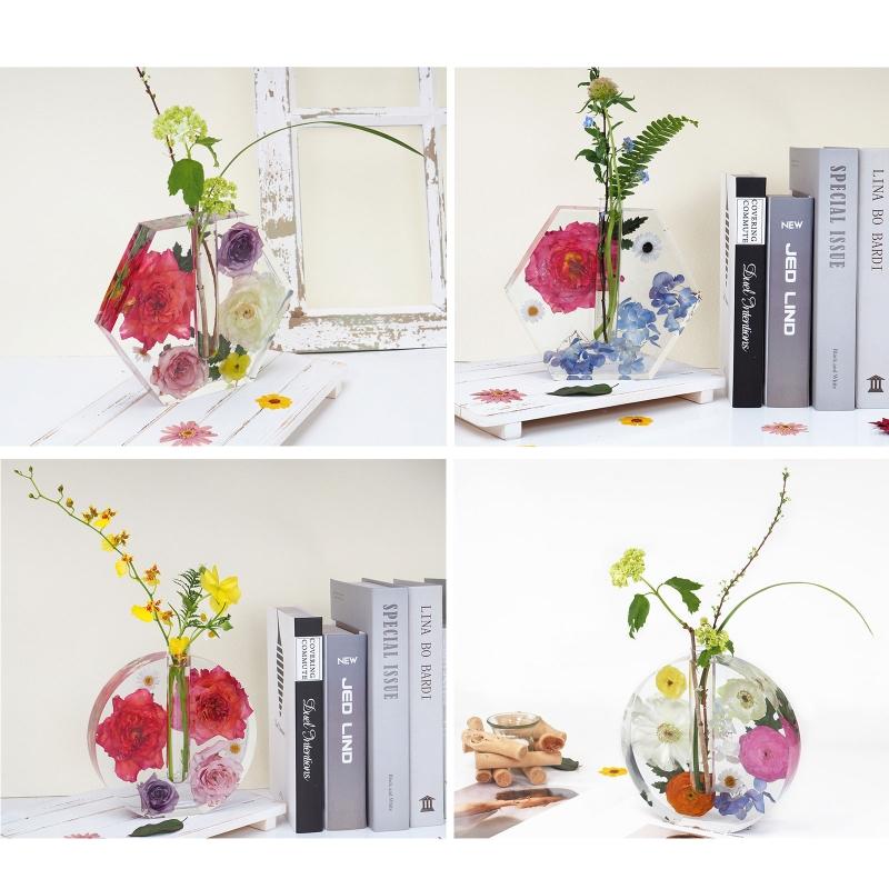 DIY Craft Resin Silicone Mold 2-in-1 Test Tube Water Planting Vase Template for Art Decoration House Accs Casting